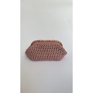 Crochet clutch - Rose Gold